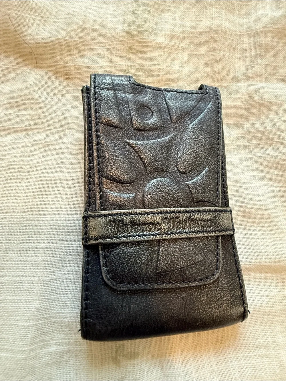 Vivienne Westwood Black Embossed Leather Phone Holster